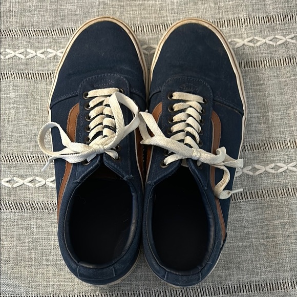 Vans | Shoes | Vans Navy Blue And Brown Mens Shoes | Poshmark